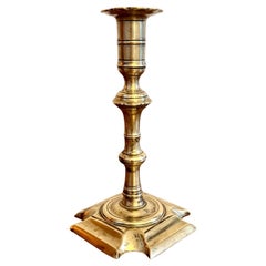 Quality Antique Queen Ann brass candlestick