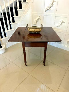 Quality Antique Regency Mahogany Drop-Leaf Pembroke Table