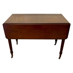 Quality Antique Regency Mahogany Drop-Leaf Pembroke Table