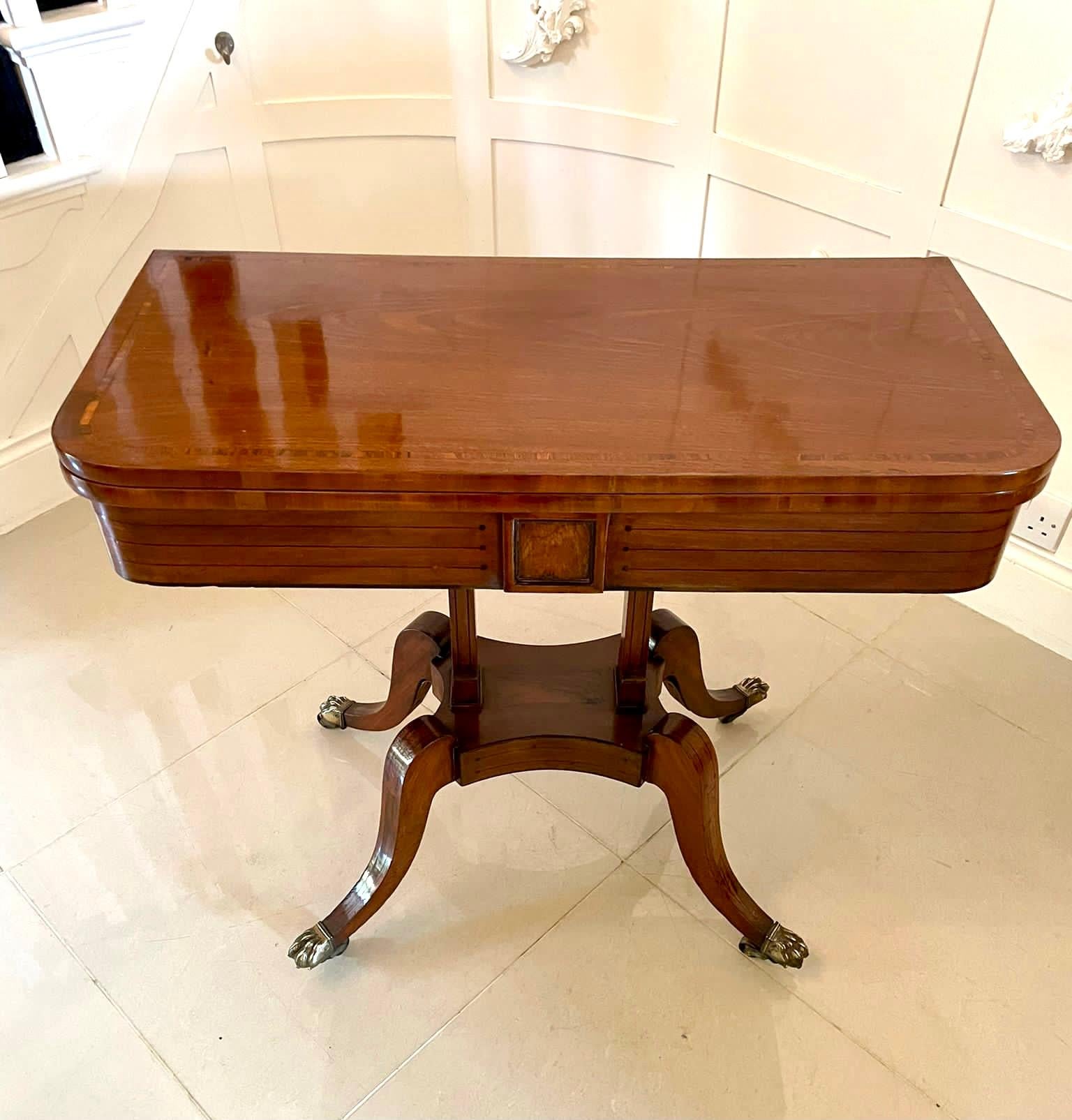 Quality Antique Regency Mahogany Inlaid Card/Side Table For Sale 5