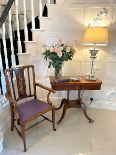 Quality Antique Regency Mahogany Inlaid Card/Console Table