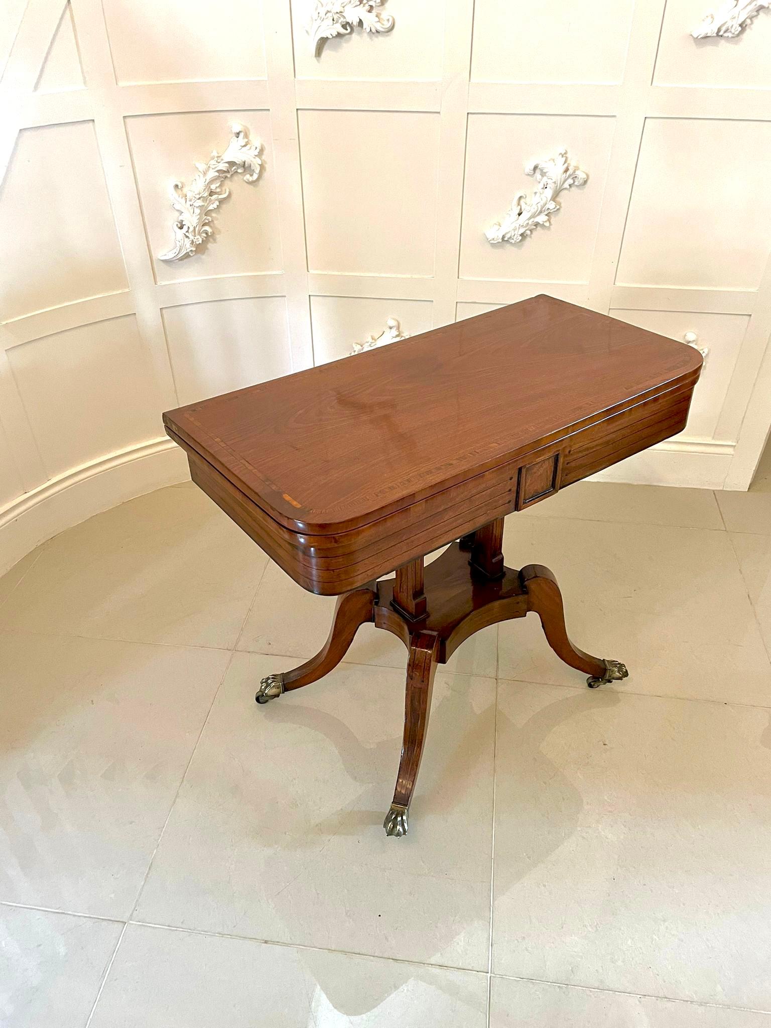 European Quality Antique Regency Mahogany Inlaid Card/Side Table For Sale