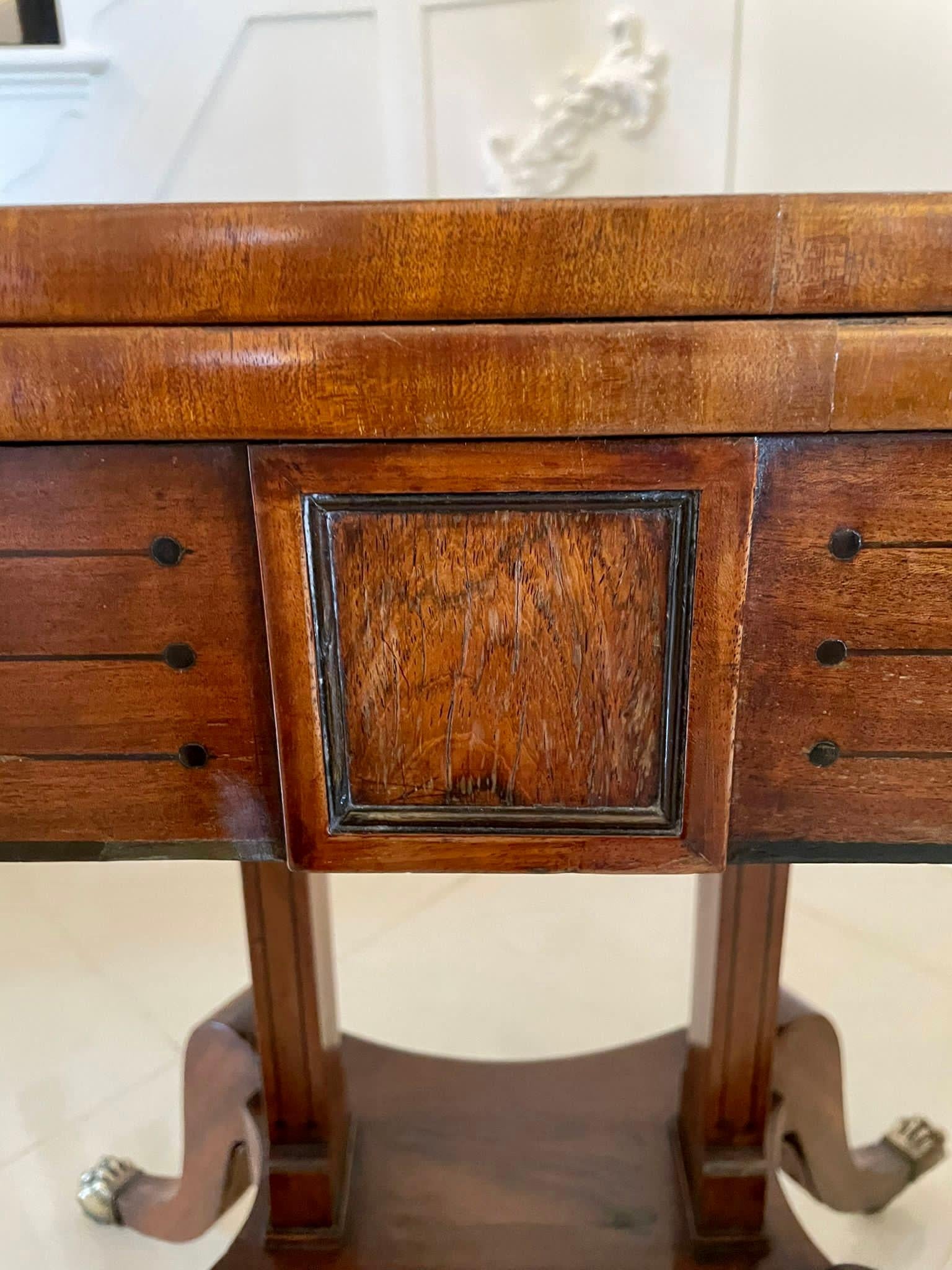 Quality Antique Regency Mahogany Inlaid Card/Side Table For Sale 1