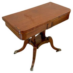 Quality Antique Regency Mahogany Inlaid Card/Side Table