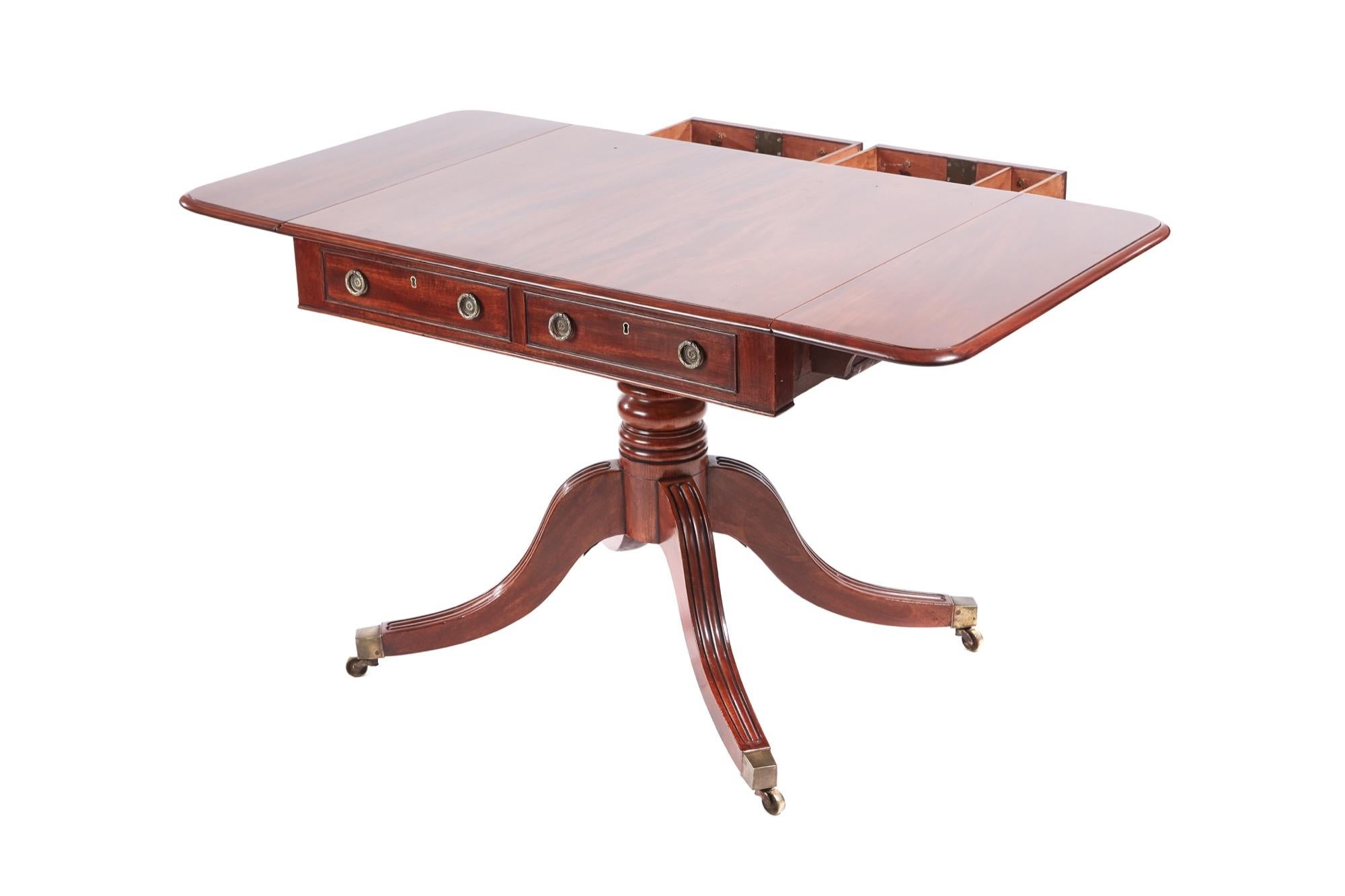 English Quality Antique Regency Mahogany Sofa Table