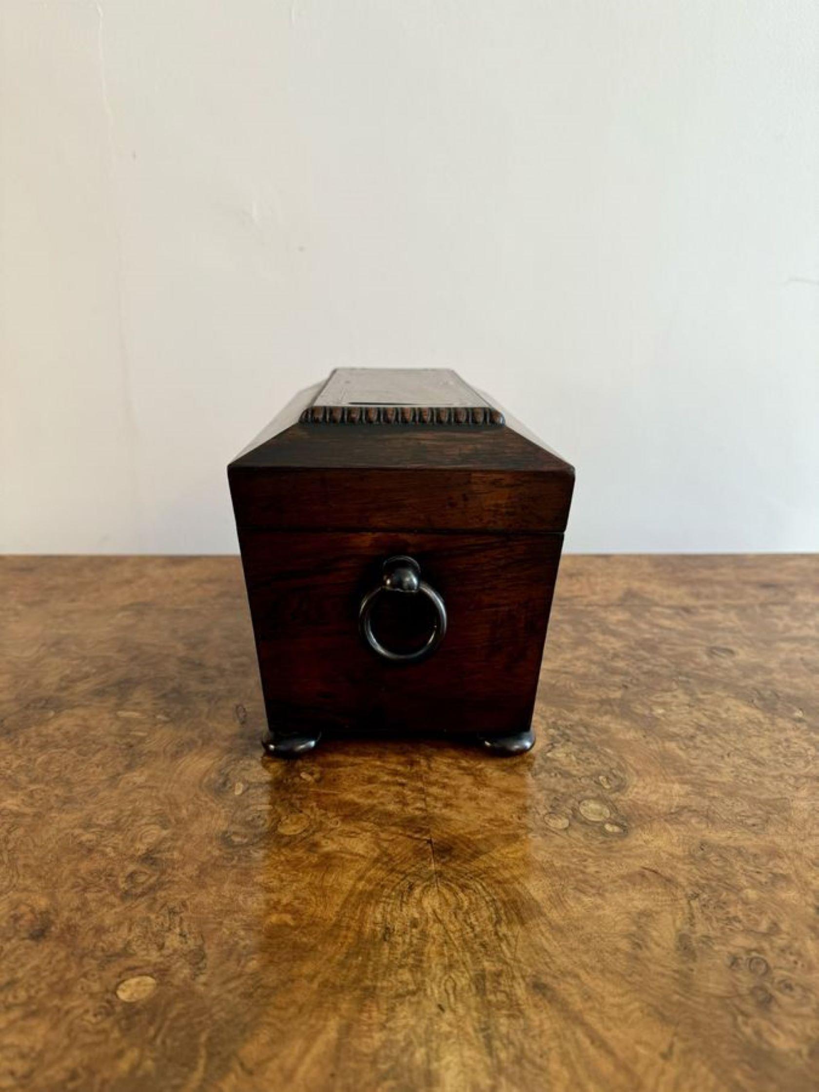 Quality antique Regency rosewood tea caddy For Sale 4