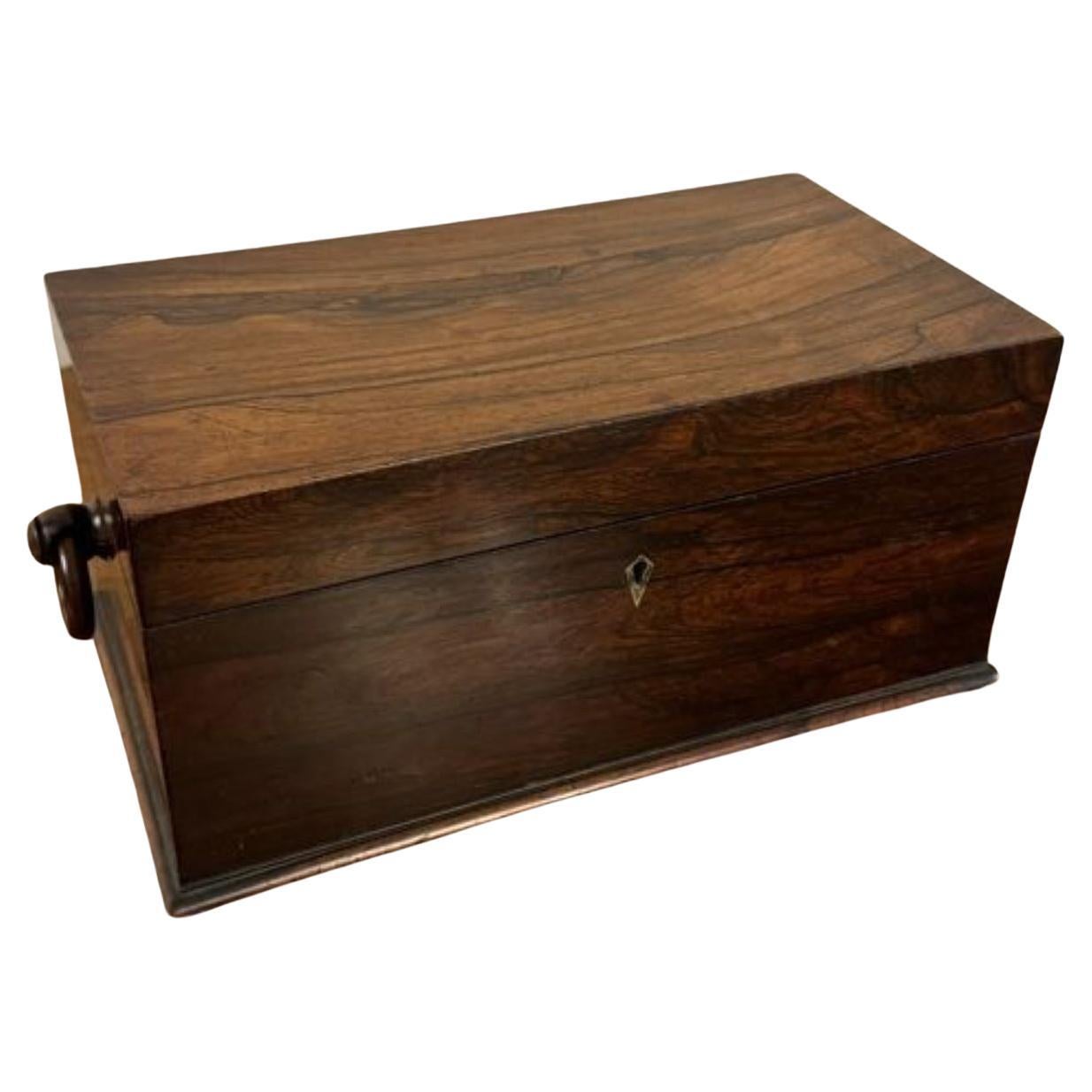 Caja de té antigua de palisandro de calidad Regencia