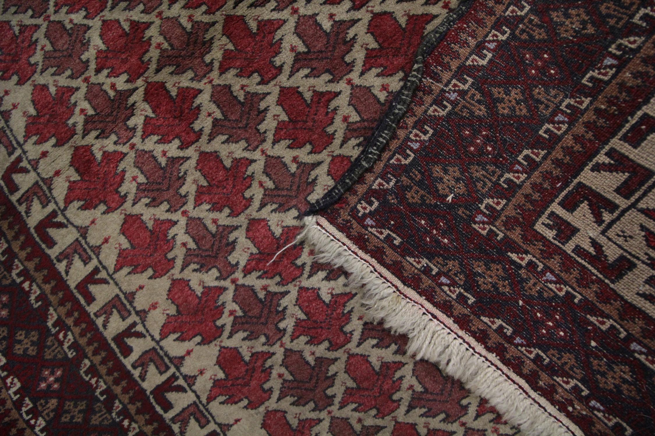 Quality Antique Rug Afghan Baluch, Handmade Carpet Wool Living Room Rugs In Good Condition For Sale In Hampshire, GB