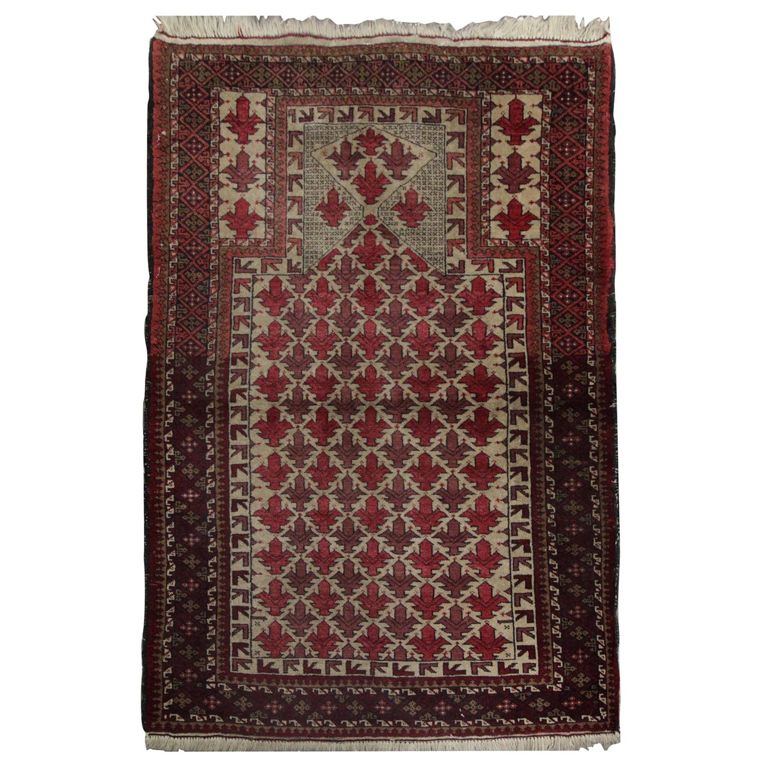 Beautiful Antique Turkmen Baluch Afghan Rug For Sale at 1stDibs