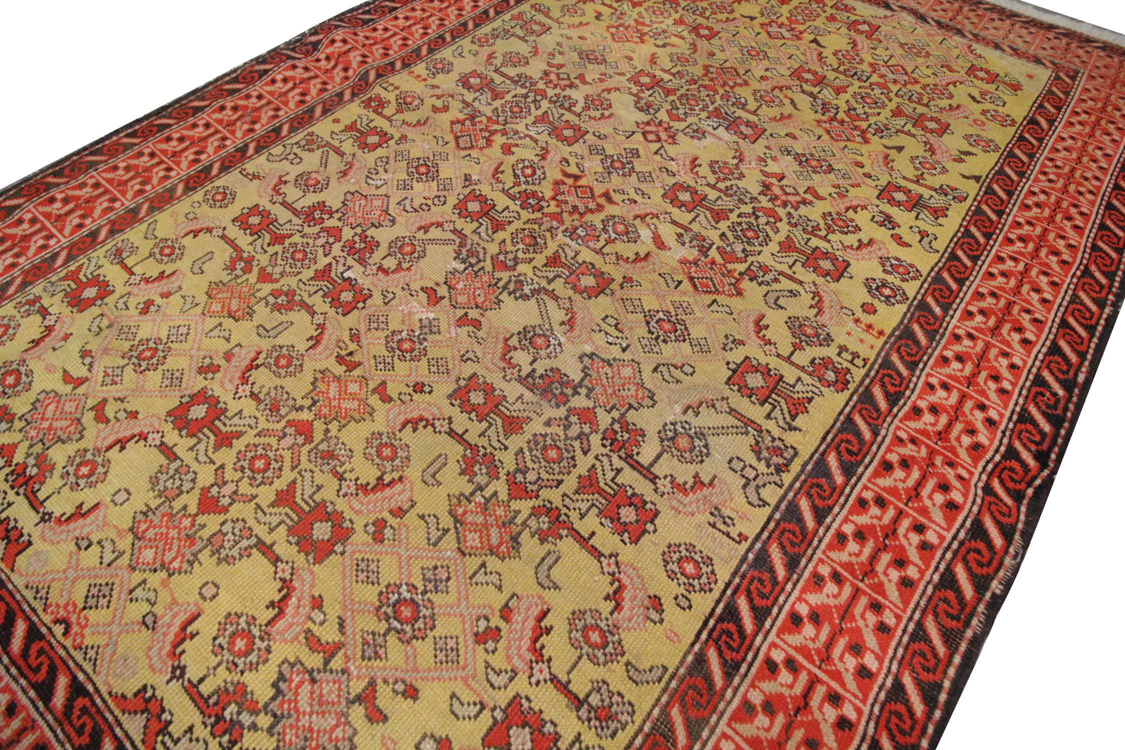 Tribal Quality Antique Rug Caucasian Karabag Handmade Carpet Oriental Wool Rug for Sale For Sale