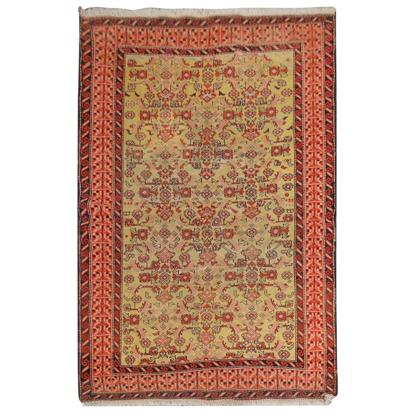 Quality Antique Rug Caucasian Karabag Handmade Carpet Oriental Wool Rug for Sale For Sale