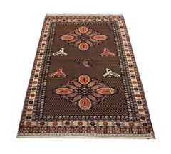 Quality Antique Rug Caucasian Karabagh Rug, Handmade Carpet Tribal Oriental Rug