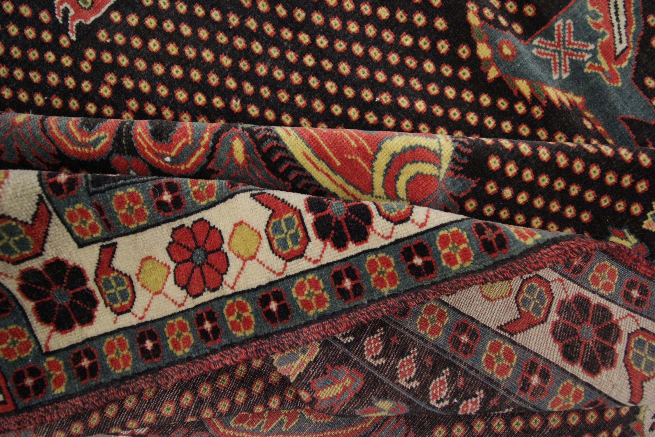Wool Quality Antique Rug Caucasian Karabagh Rug, Handmade Carpet Tribal Oriental Rug For Sale