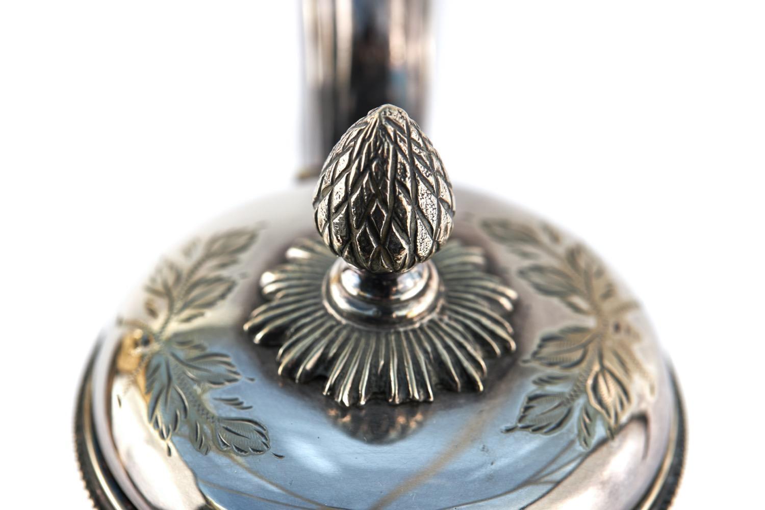 20th Century Quality Antique Silver Plated & Cut Glass Claret Jug For Sale