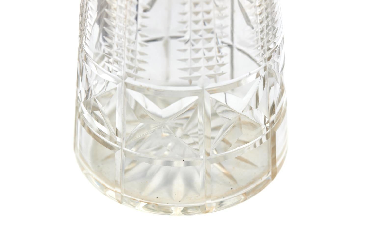 Quality Antique Silver Plated & Cut Glass Claret Jug For Sale 2