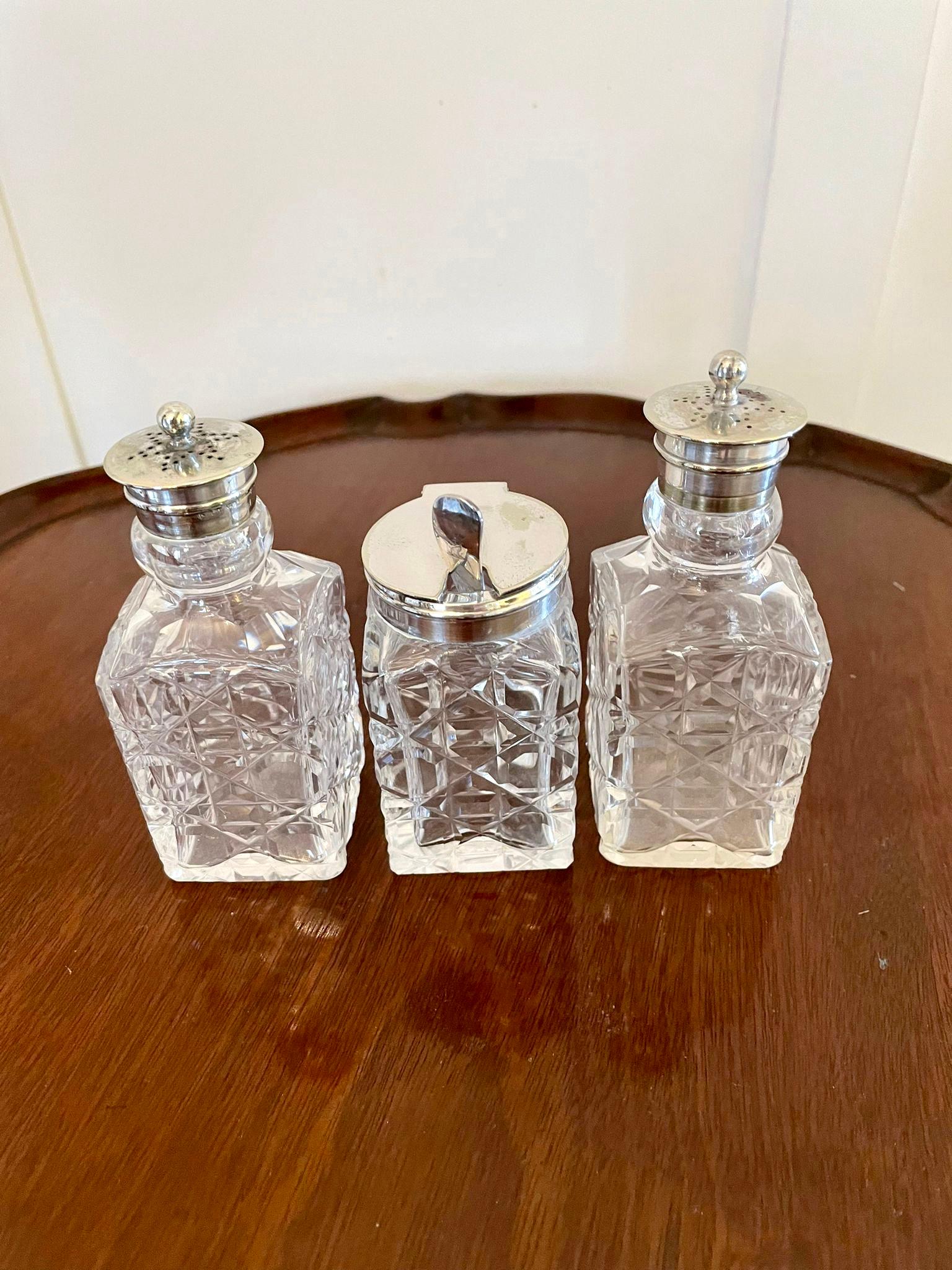 Juego de seis vinagreras de plata antigua de calidad en Bueno estado para la venta en Suffolk, GB