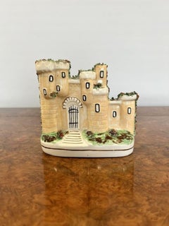 Quality antique Staffordshire flat back castle