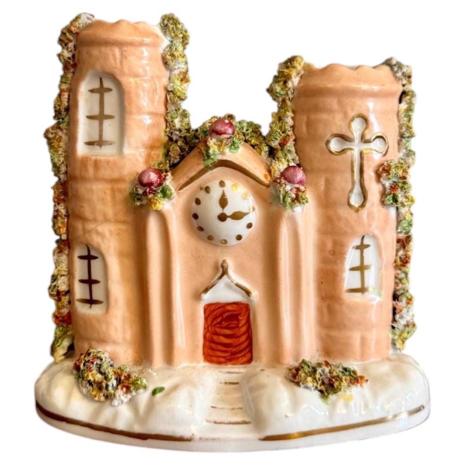 Castillo de respaldo plano de Staffordshire antiguo de calidad