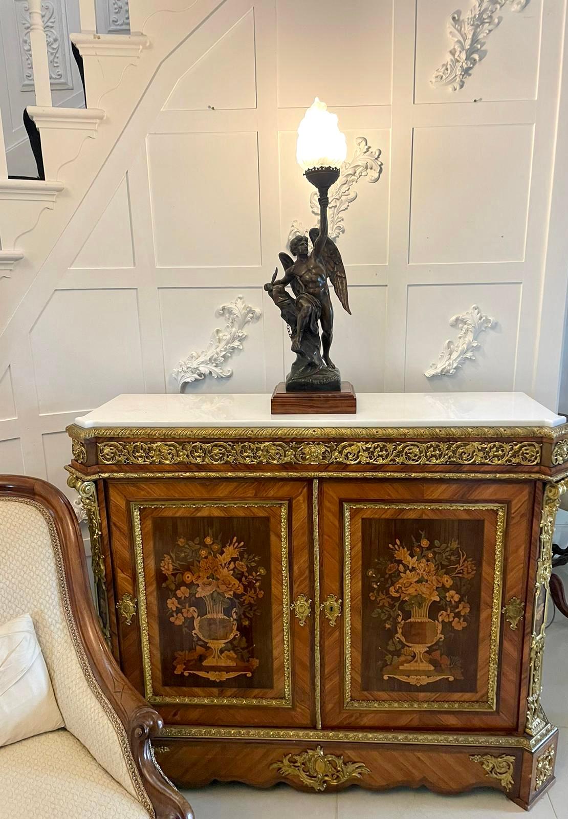 Quality Antique Victorian Angel Spelter Table Lamp 1