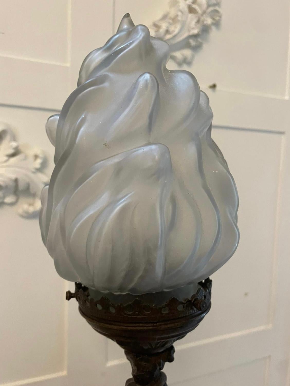 Quality Antique Victorian Angel Spelter Table Lamp 6