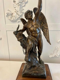Quality Antique Victorian Angel Spelter Table Lamp