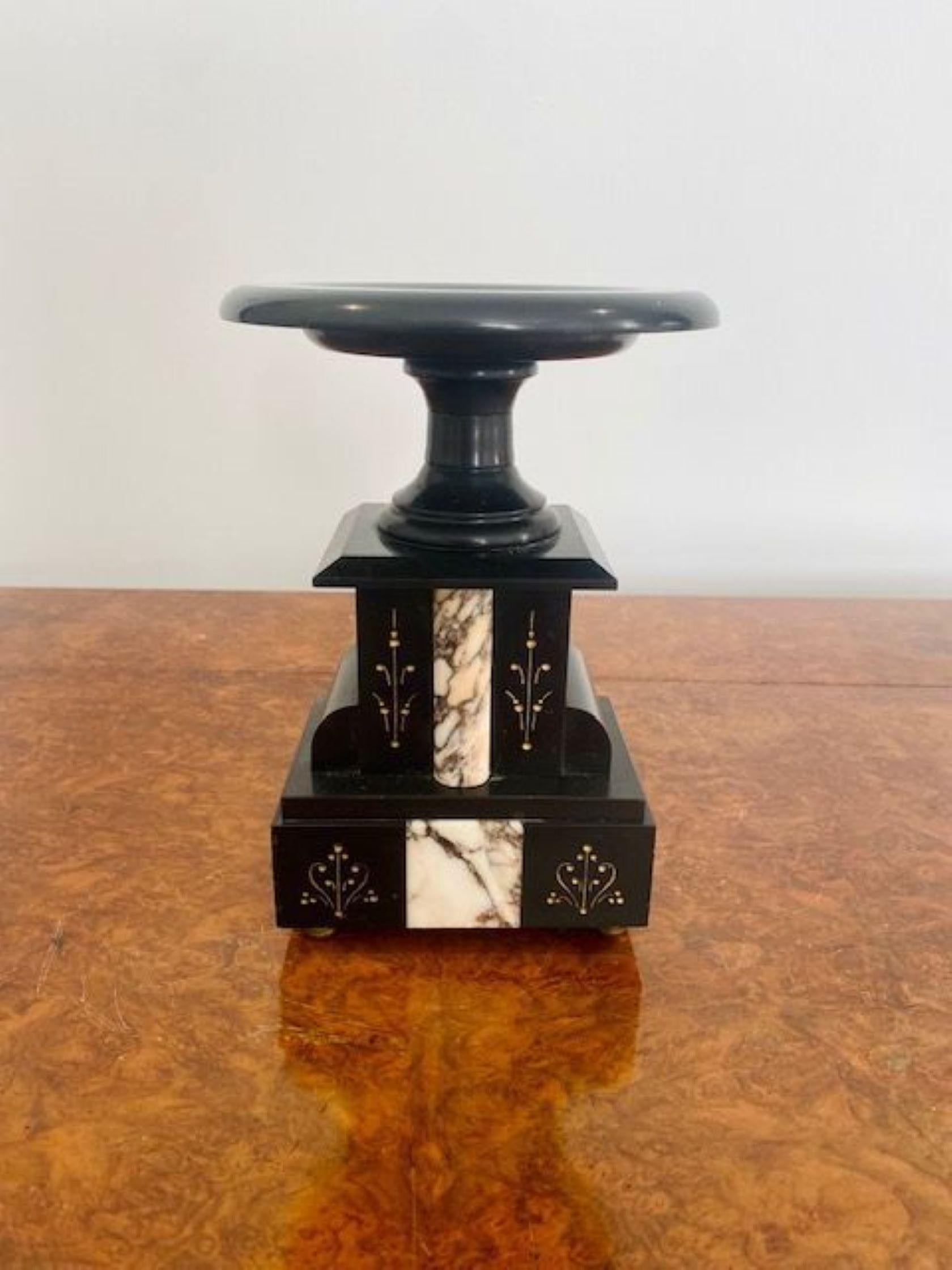 Quality antique Victorian block marble clock garniture In Good Condition For Sale In Ipswich, GB