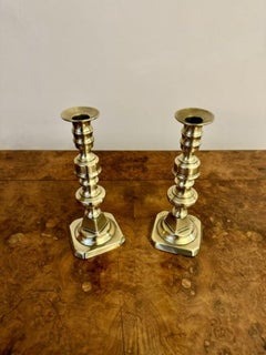 Quality antique Victorian brass candlesticks