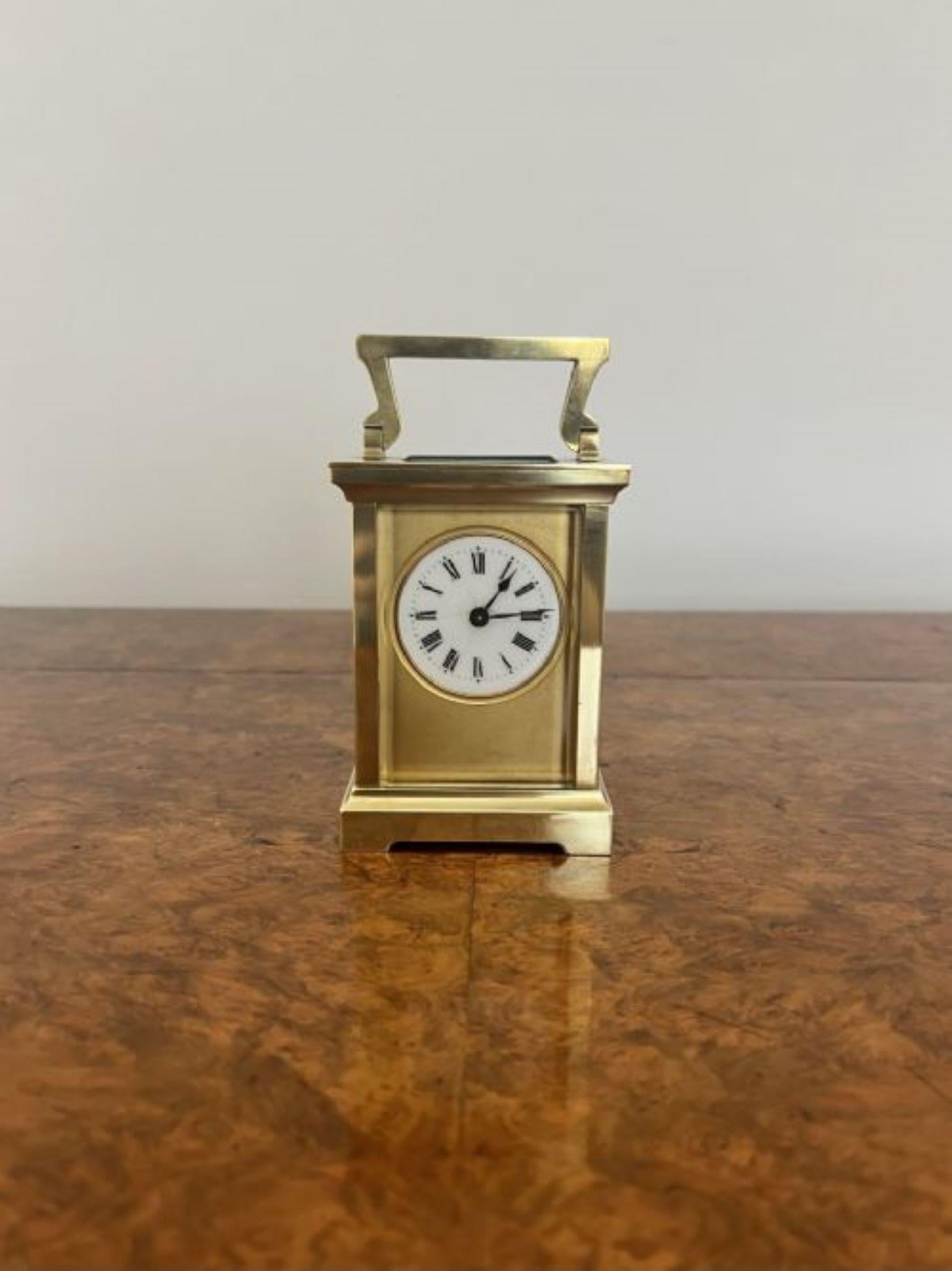 19th Century Quality antique Victorian brass carriage clock  For Sale