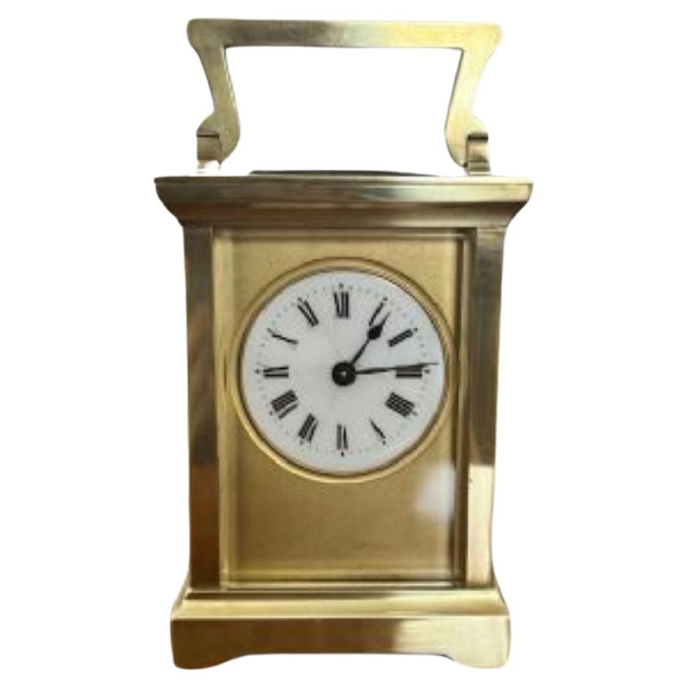 Quality antique Victorian brass carriage clock 