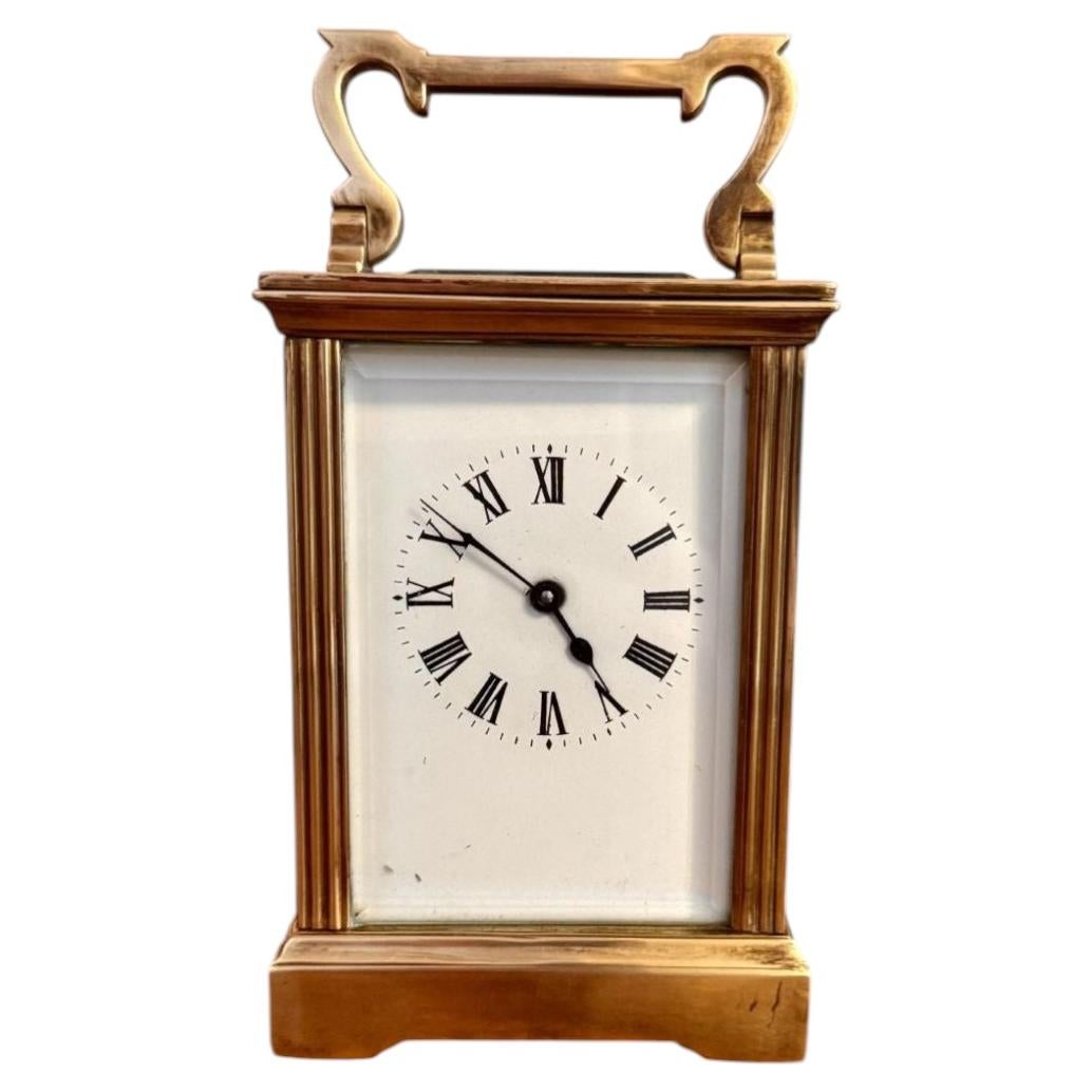 Orologio da carrozza in ottone vittoriano di qualità in vendita