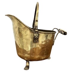 Quality antique Victorian brass coal scuttle 