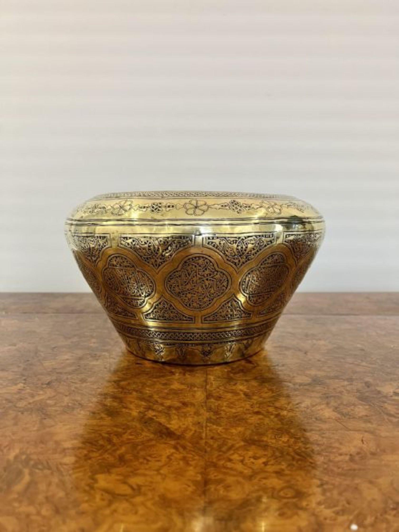 19th Century Quality antique Victorian brass jardiniere For Sale