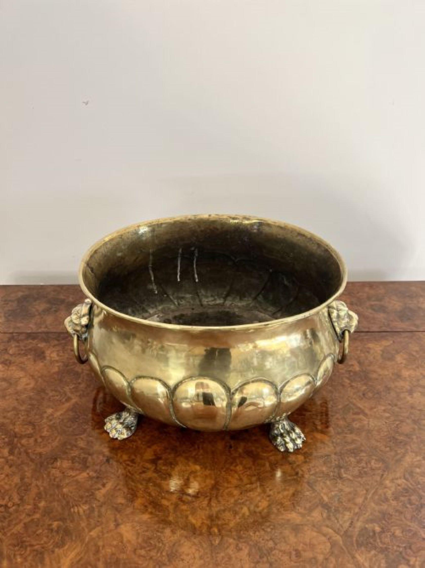 Quality Antique Victorian Brass Jardiniere 1
