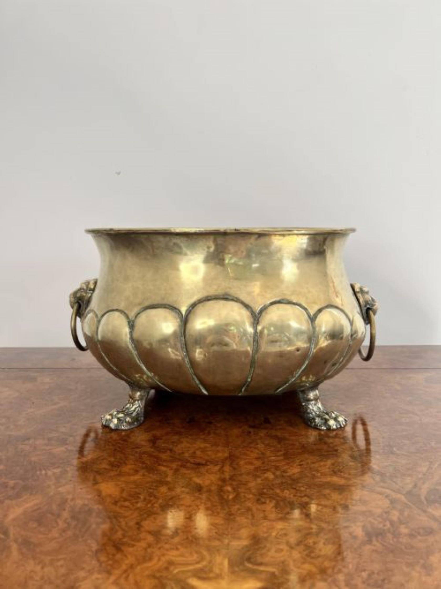 Quality Antique Victorian Brass Jardiniere For Sale 2