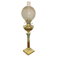 Quality Antique Victorian brass oil lamp