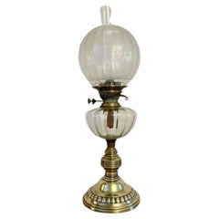 Lampada ad olio di qualità in ottone di epoca vittoriana