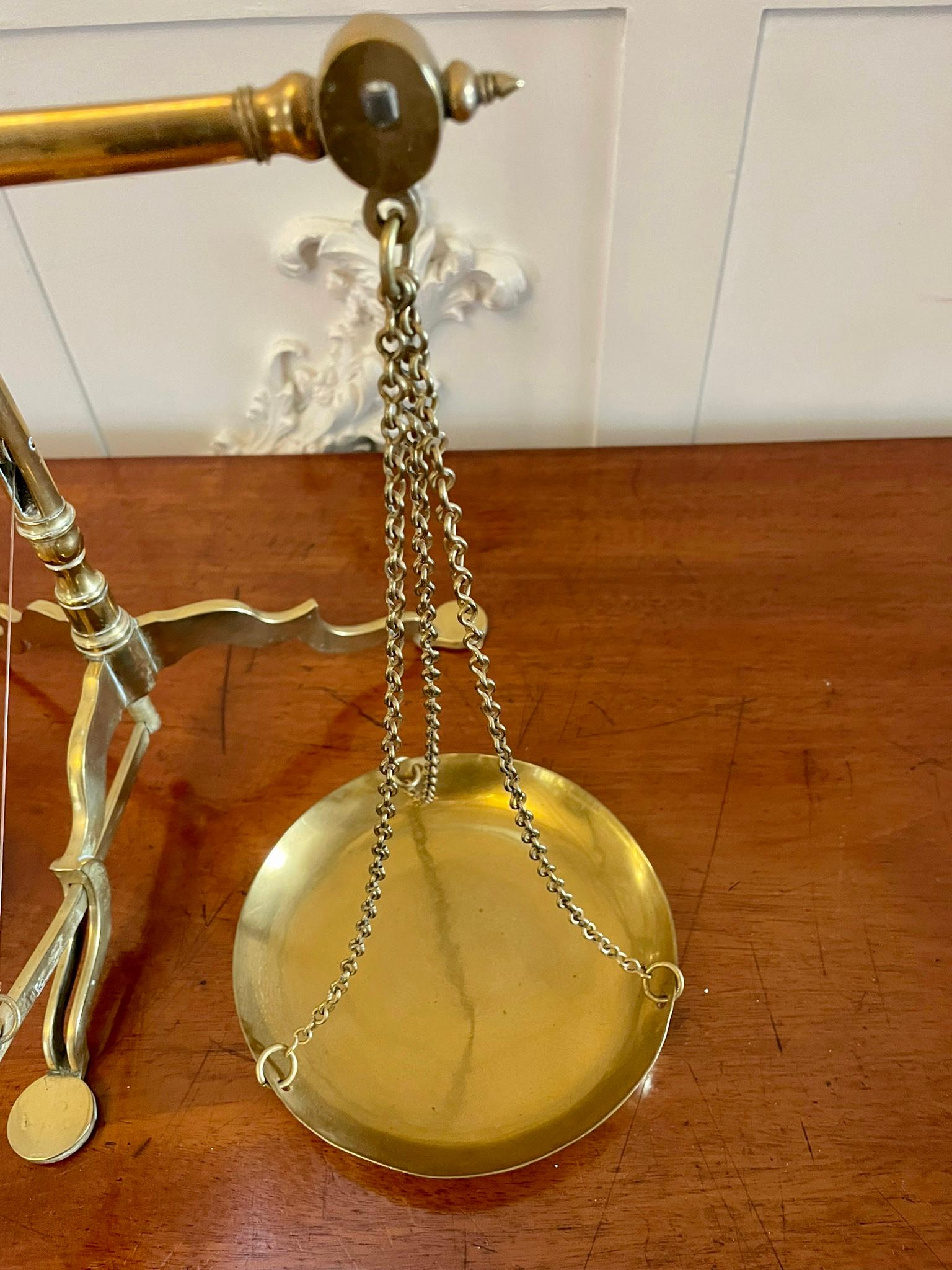 19th Century Quality Antique Victorian Brass Scales  For Sale