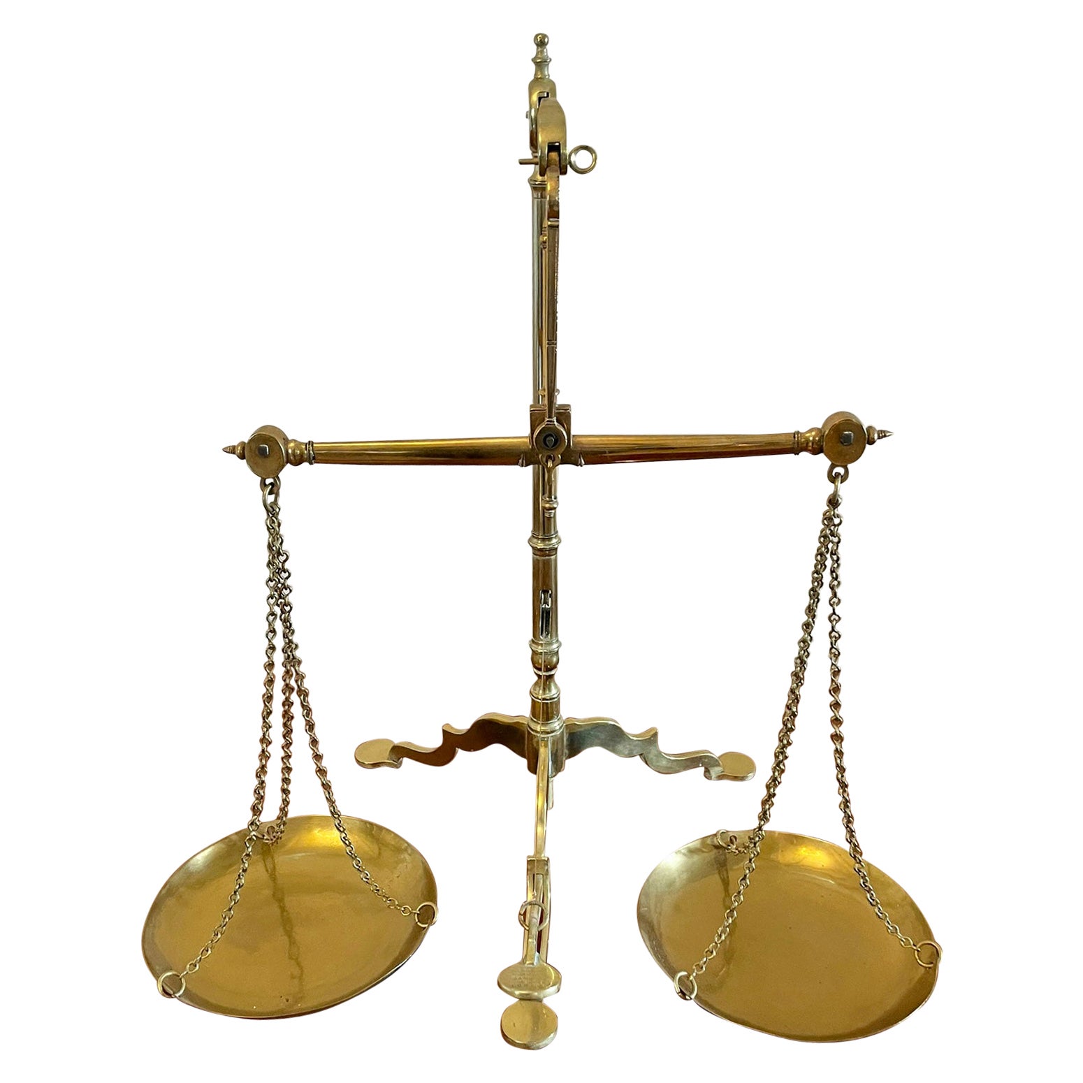 Balance en laiton victorienne ancienne de qualité