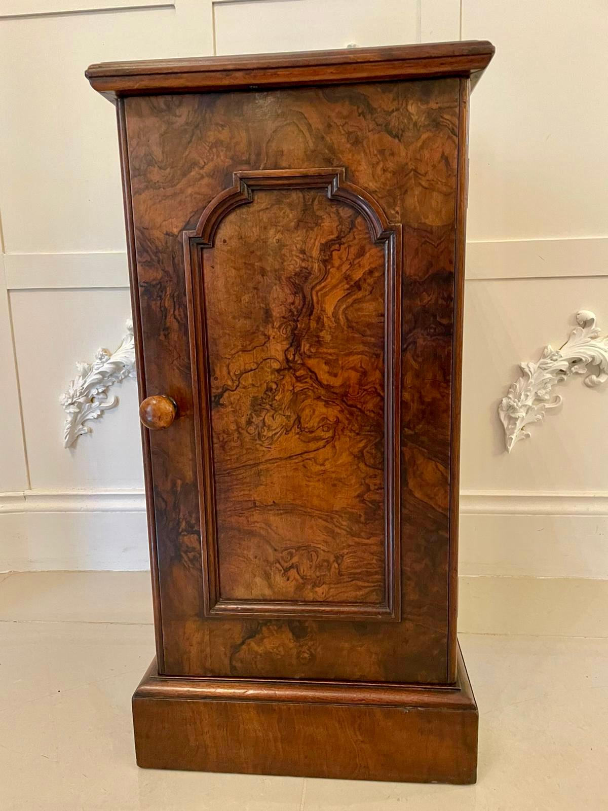 Quality Antique Victorian Burr Walnut Bedside Cabinet/Nightstand 5