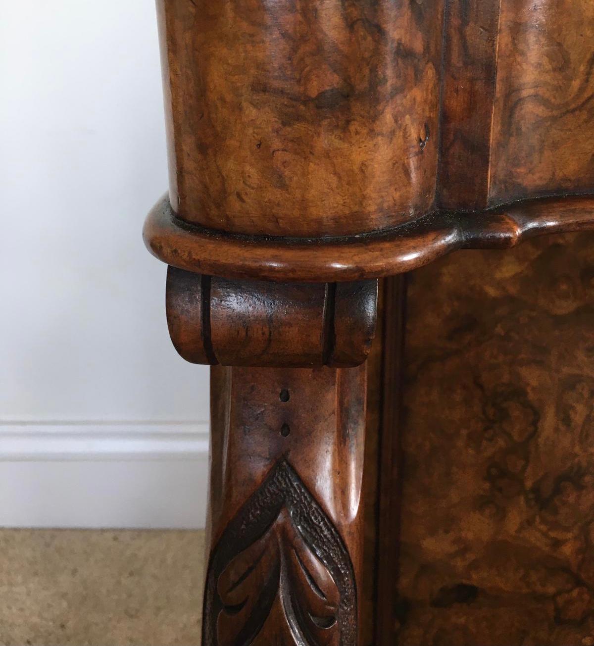 Quality Antique Victorian Burr Walnut Freestanding Davenport For Sale 3