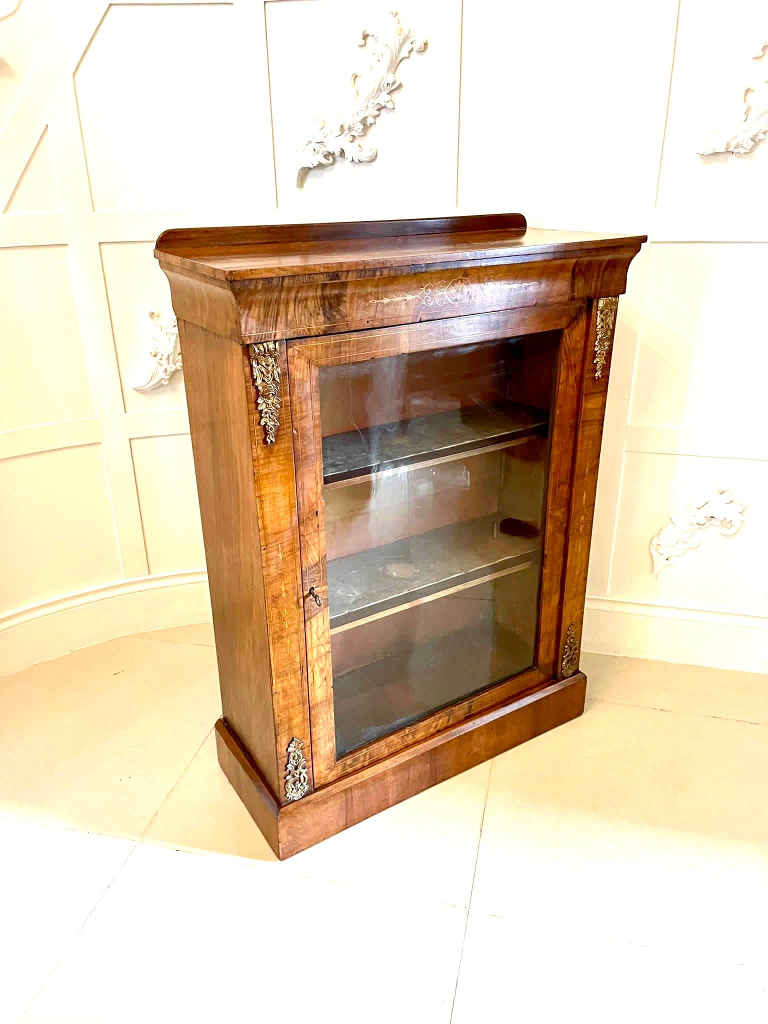Quality Antique Victorian Burr Walnut Inlaid Display Cabinet In Good Condition For Sale In Suffolk, GB