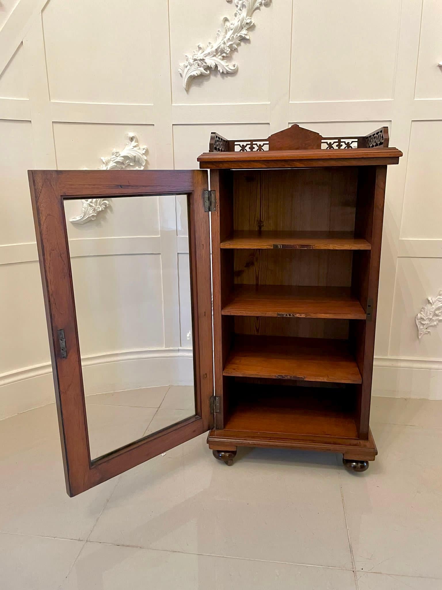 Quality Antique Victorian Burr Walnut Music Cabinet For Sale 8