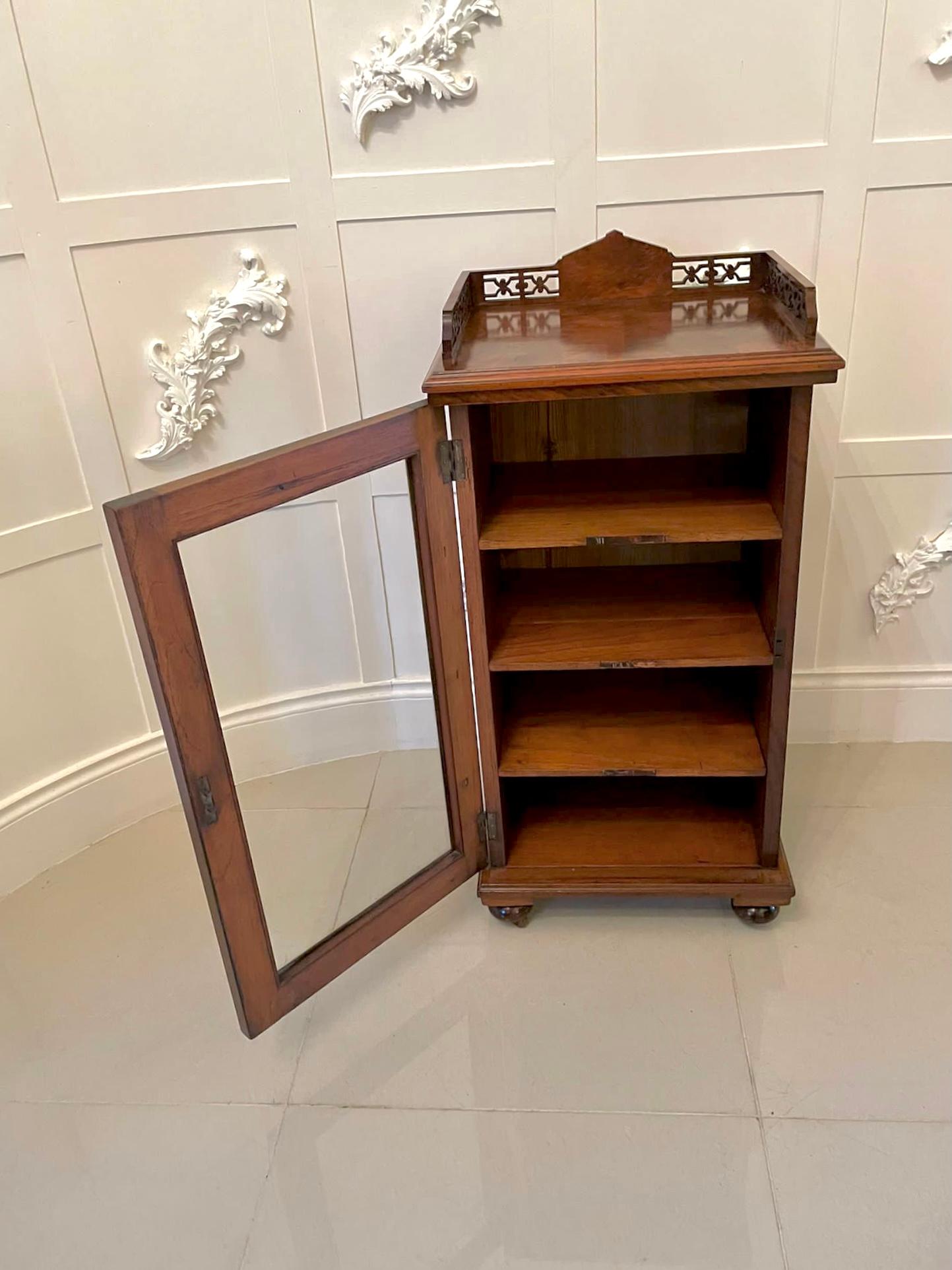 Quality Antique Victorian Burr Walnut Music Cabinet For Sale 14