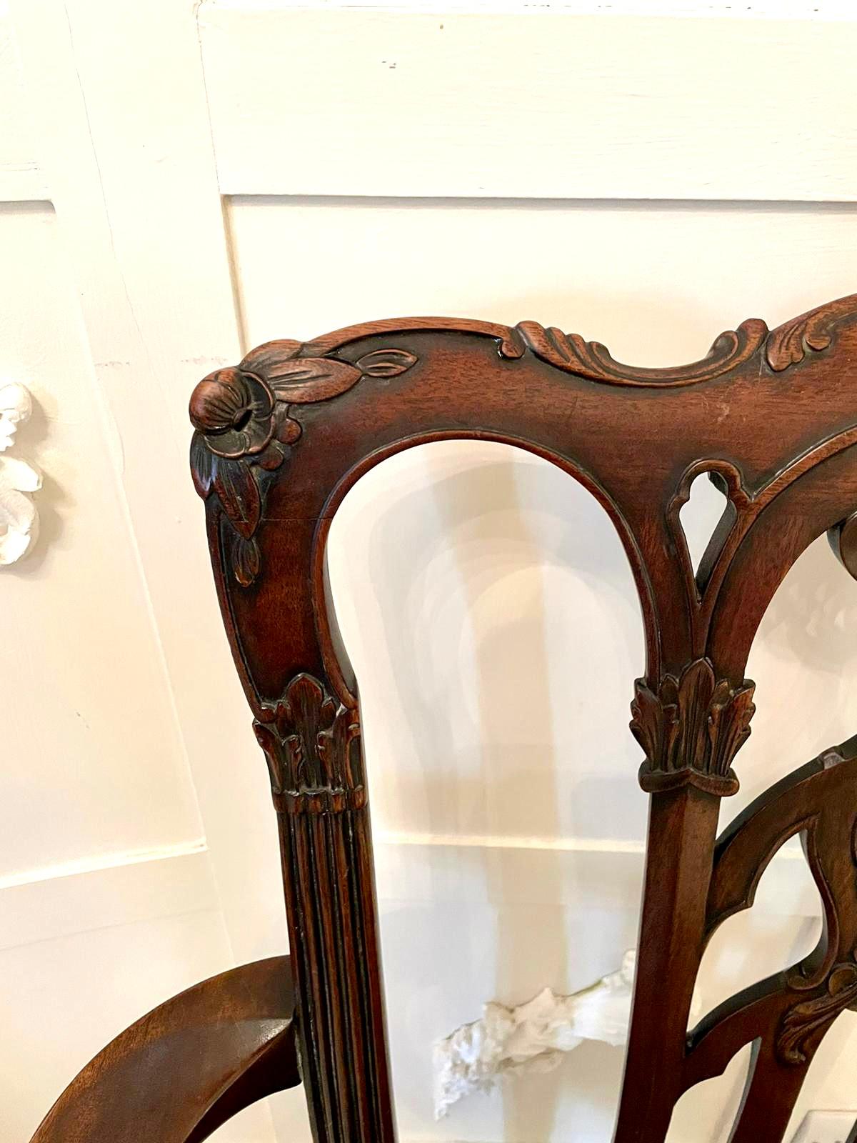 Quality Antique Victorian Carved Mahogany Desk Chair For Sale 4