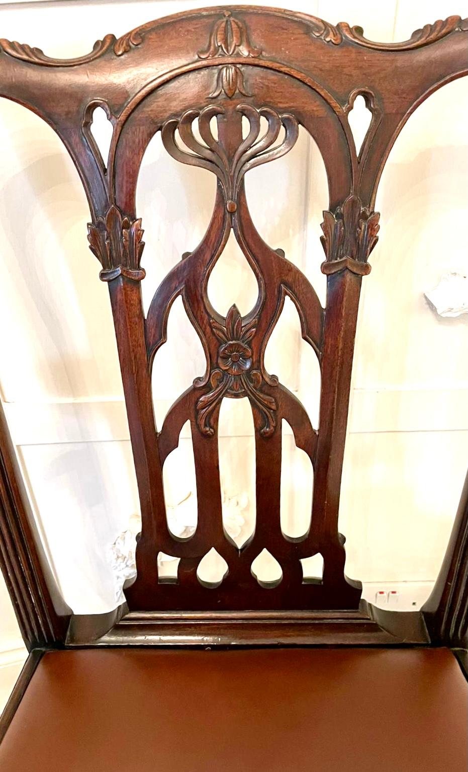 19th Century Quality Antique Victorian Carved Mahogany Desk Chair For Sale