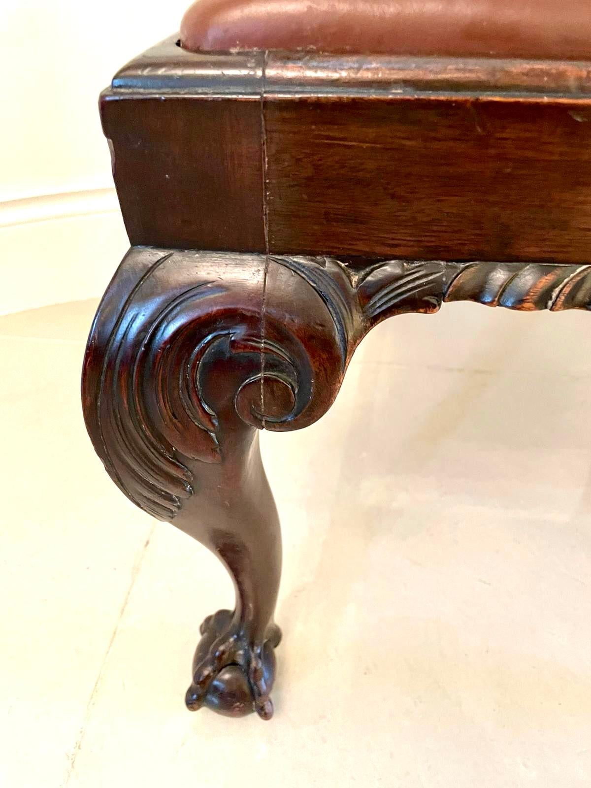 Quality Antique Victorian Carved Mahogany Desk Chair For Sale 1