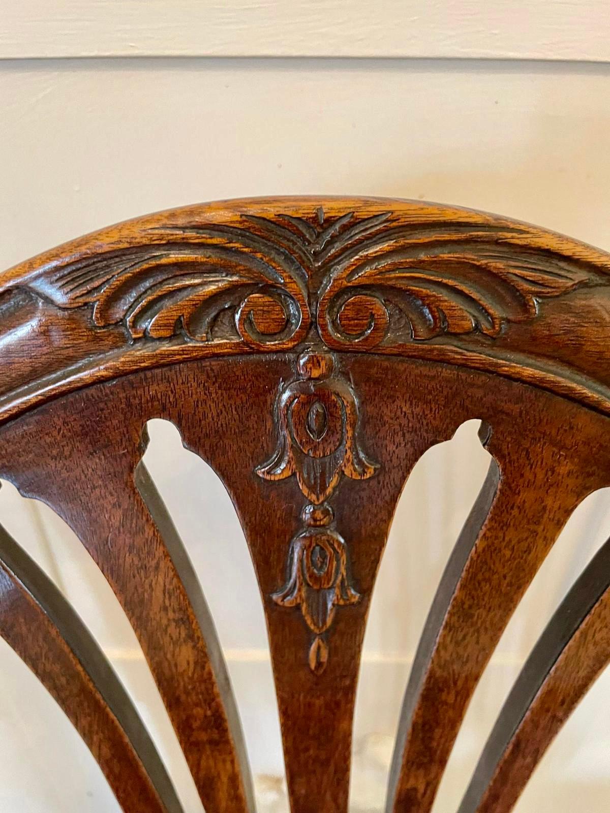 English Quality Antique Victorian Carved Mahogany Desk Chairs For Sale