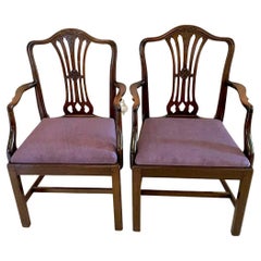 Quality Antique Victorian Carved Mahogany Desk Chairs