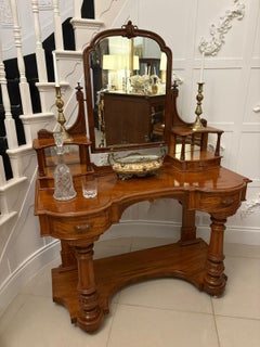 Quality Antique Victorian Carved Mahogany Dressing Table
