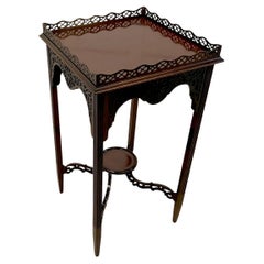 Quality Antique Victorian Carved Mahogany Lamp Table